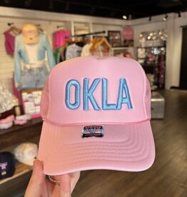 OKLA Pink and Blue Puff Hat