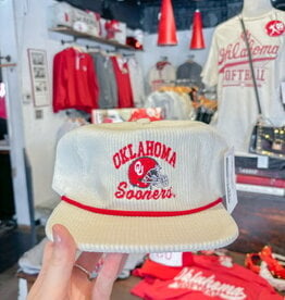 White Corduroy Oklahoma Sooners Hat