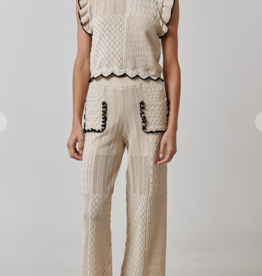 Beige Ruffle Hem Pant