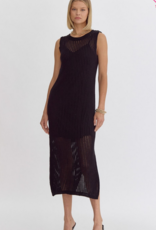 Black Crochet Long Dress