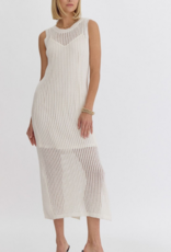 Cream Crochet Long Dress