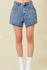 Star Studded Denim Shorts