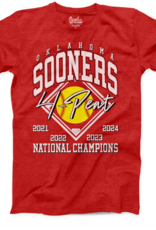 Red Softabll  4-Peat Tee