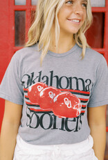 Grey Oklahoma Sooner Football Helmet Tee