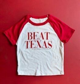 Red and White Beat Texas Baby Tee