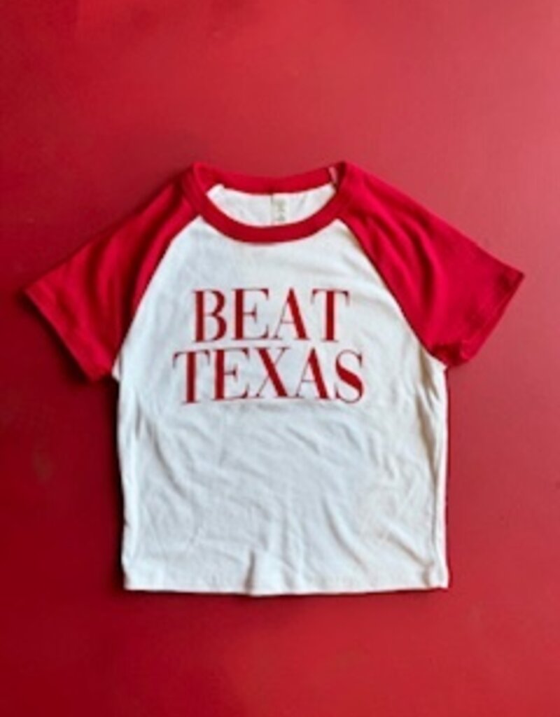 Red and White Beat Texas Baby Tee