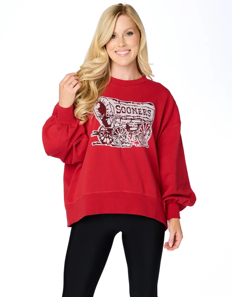Oklahoma Sequin Balloon Pullover