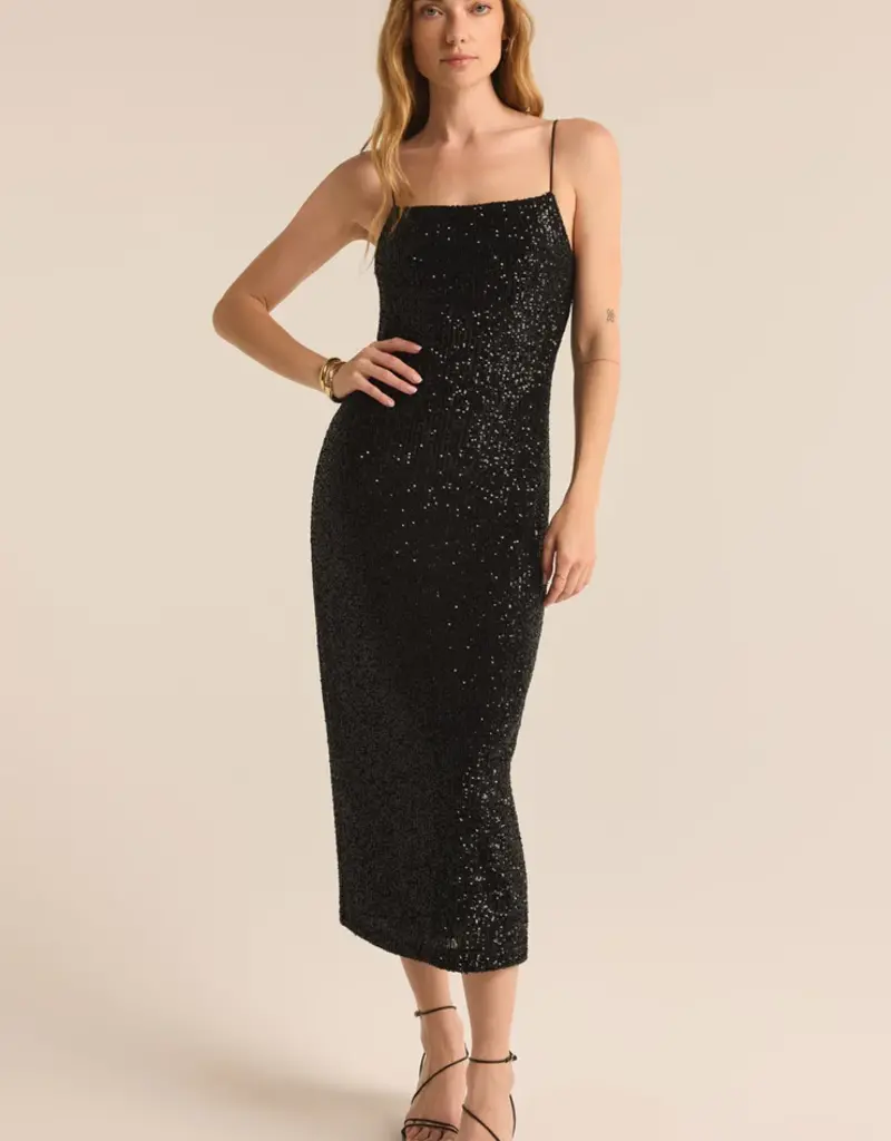 Paulina Sequin Dress Black