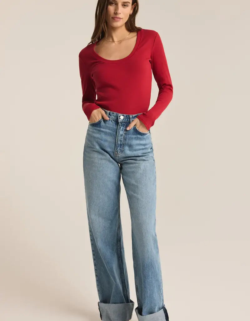 Sirena Rib LS Tee Haute Red