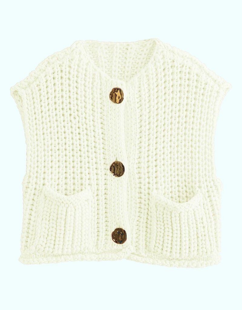 White Knit Sweater Vest