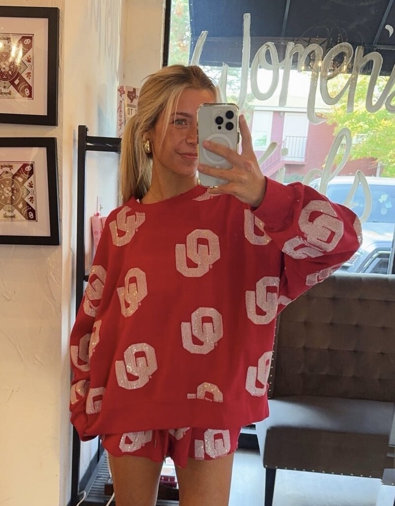 Long Sleeve Sequin OU Top