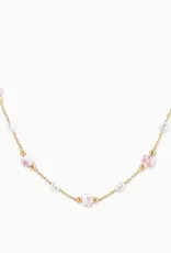 Pink and Pearl Bead Necklace