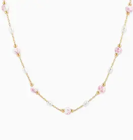 Pink and Pearl Bead Necklace