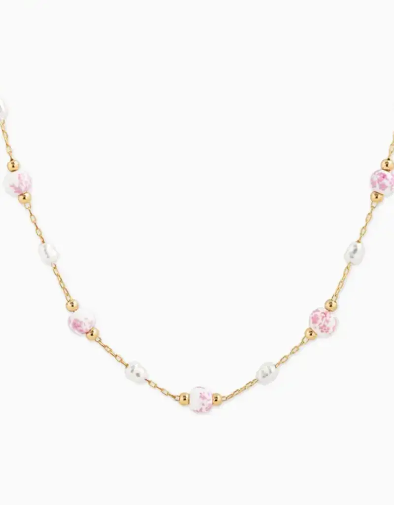 Pink and Pearl Bead Necklace