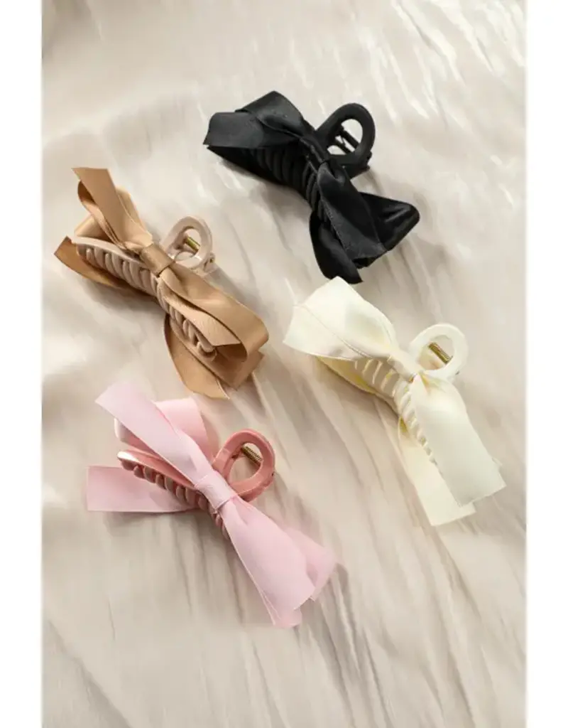Bow Decor Holiday Large Hair Claw Clip