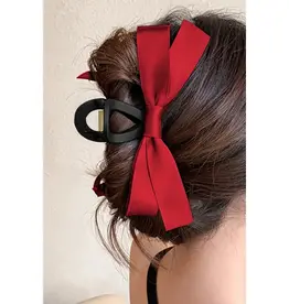 Bow Decor Holiday Large Hair Claw Clip