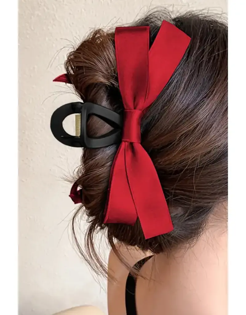 Bow Decor Holiday Large Hair Claw Clip