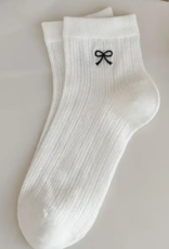 White Bow Ankle Sock