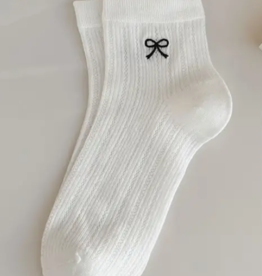 White Bow Ankle Sock