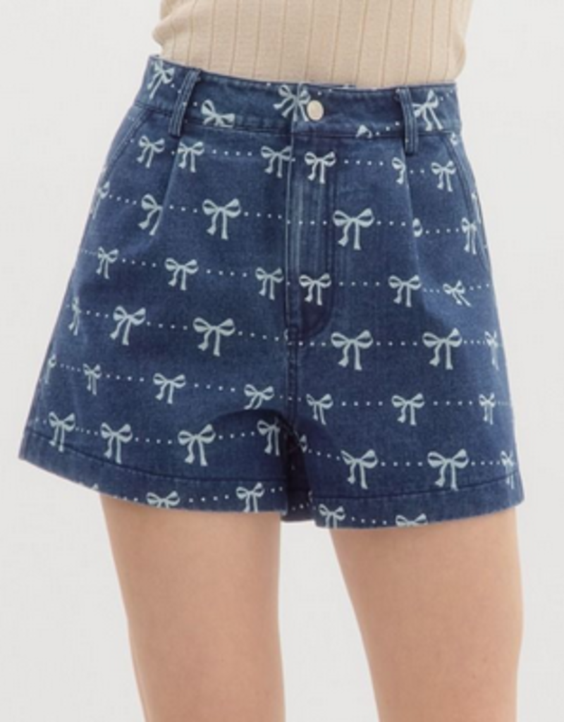 Bow Denim Shorts
