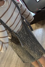 Leopard denim jumper dress