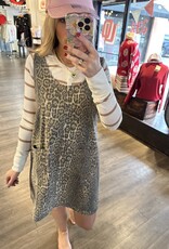Leopard denim jumper dress