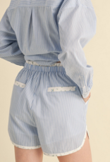 Blue ditsy floral striped set