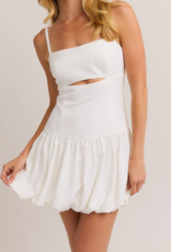 Balloon Skirt Front Cut Out Mini Dress