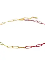 Red and Gold Paperclip Necklace