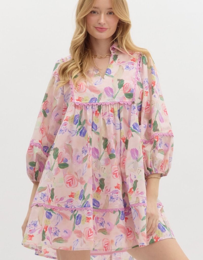 Floral Pullover Mini Dress