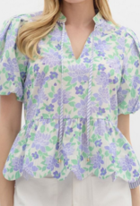 Periwinkle Floral Tie Top