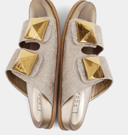 Bernarda Gold Woven Sandals