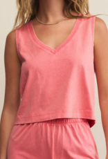 Sunset pink v-neck tank