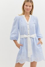 Blue Preppy Striped Dress