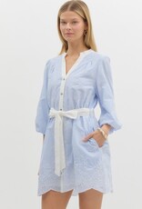 Blue Preppy Striped Dress