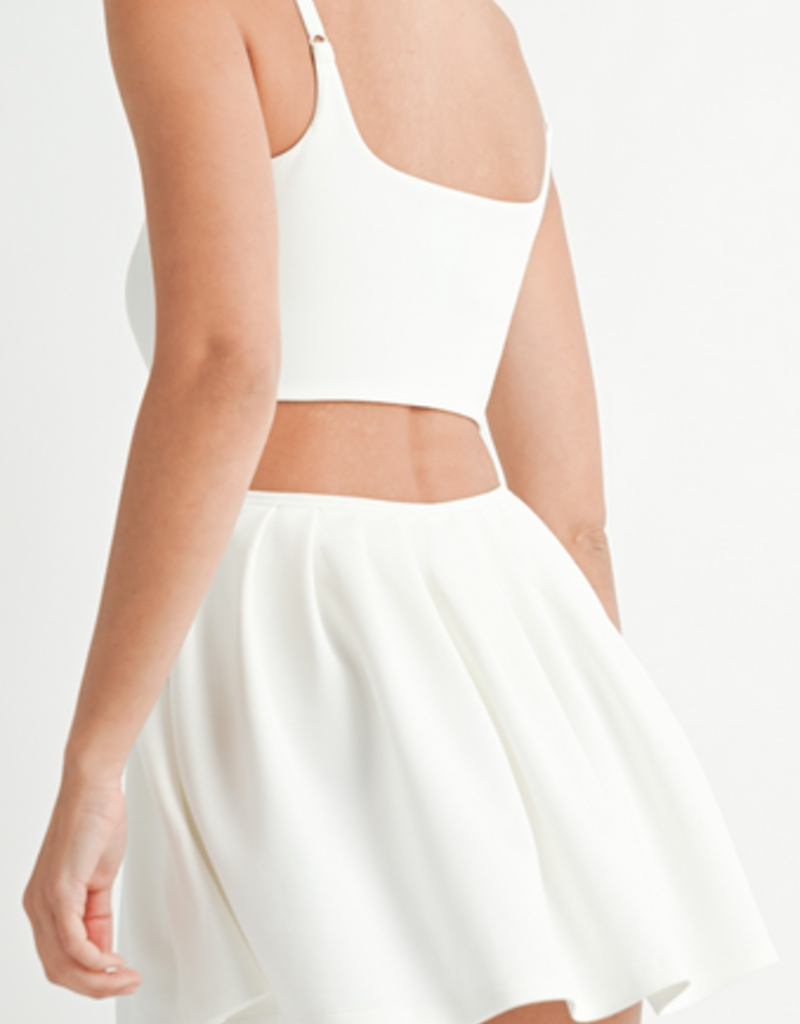 White back cut out romper