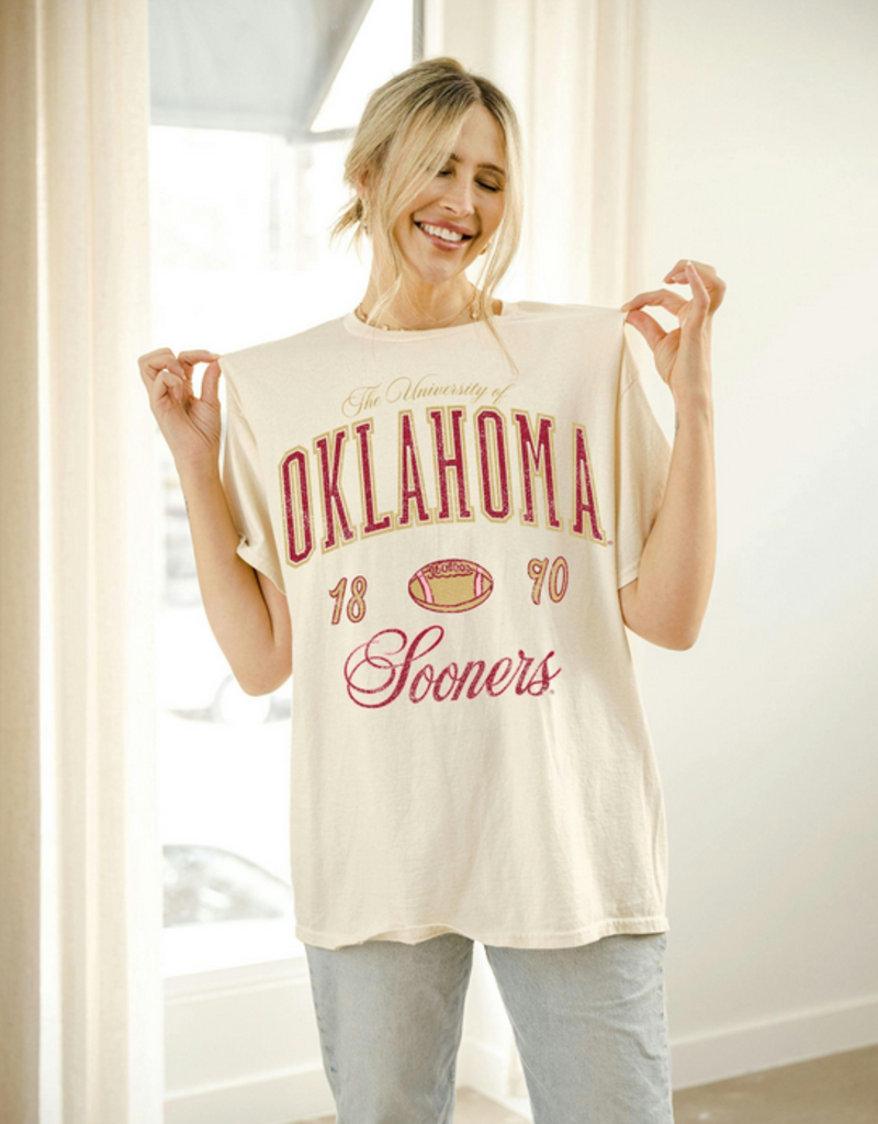 Sooners Wave Arch Thrifted Tee