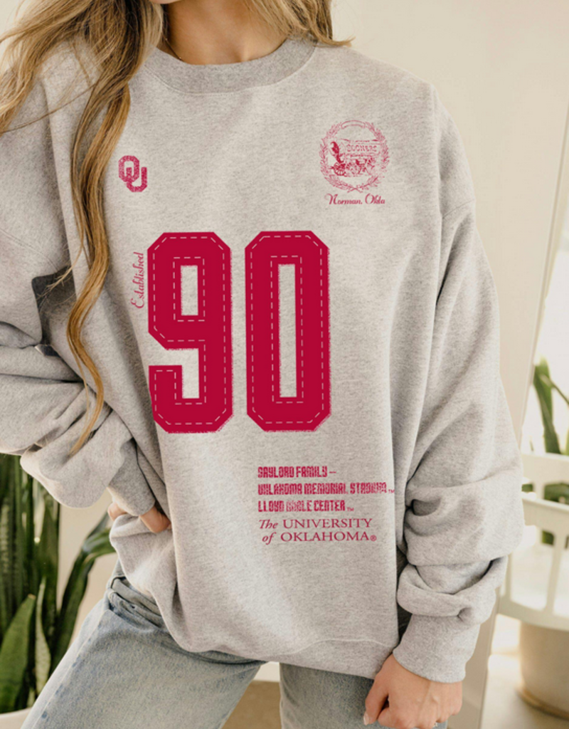 Thrifted OU Sooners Crest Stamp Sweatshirt
