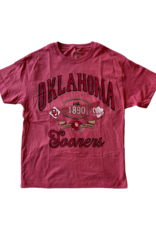 Red OU Sooners Patches Tee