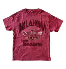Red OU Sooners Patches Tee