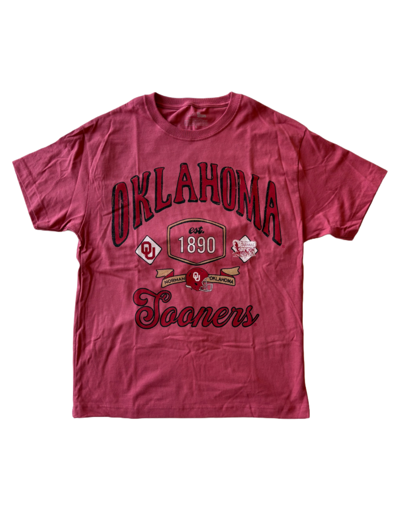 Red OU Sooners Patches Tee