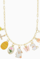Easter Theme Jeweled Multi-Charm Necklace