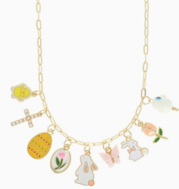 Easter Theme Jeweled Multi-Charm Necklace