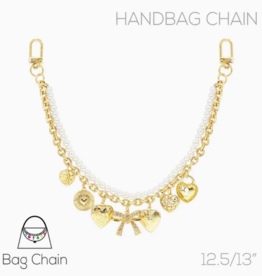 Bow Charm N  Pearl Bag Chain