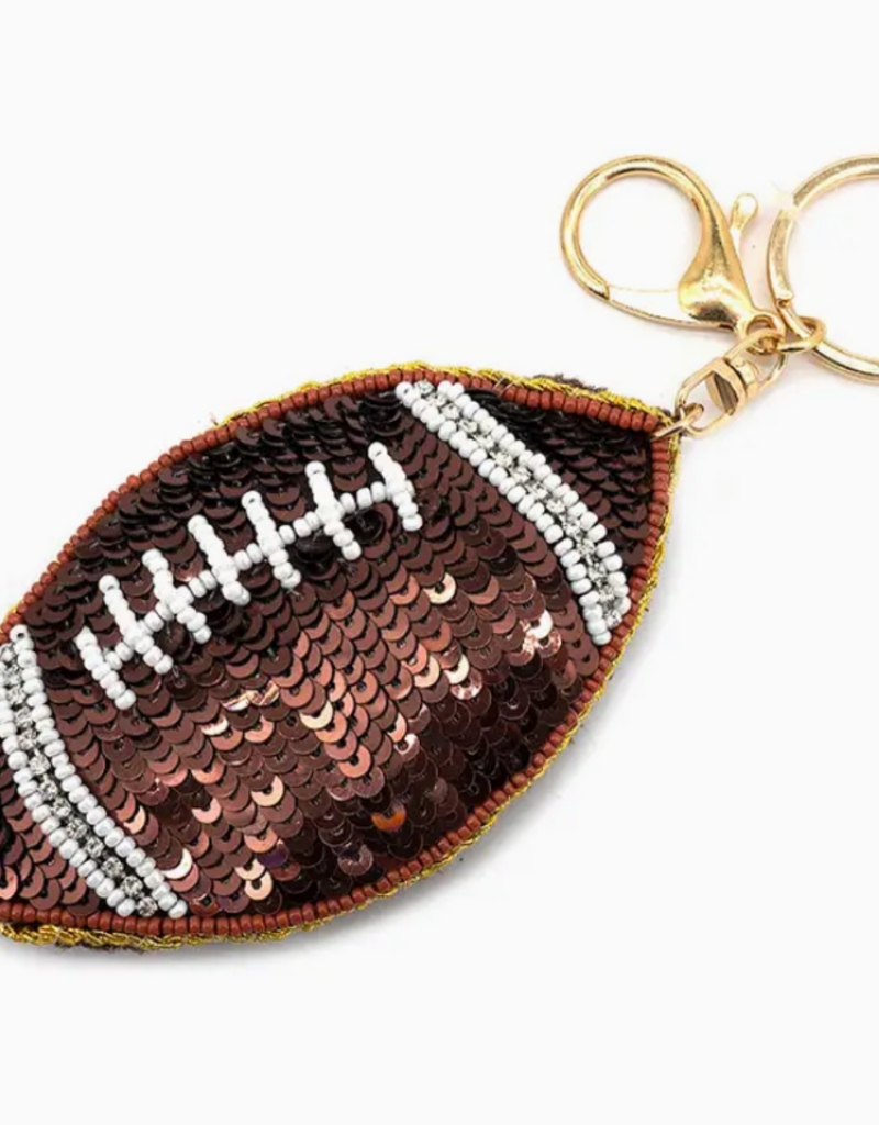 Sequin Football Keychain