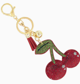 Bedazzled Cherry Key Chain