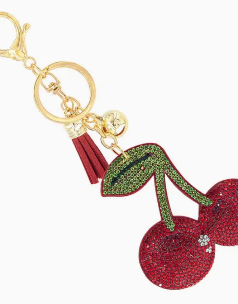 Bedazzled Cherry Key Chain