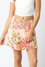 Peach and Floral Skirt