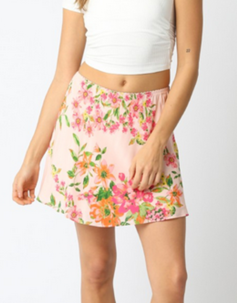 Peach and Floral Skirt