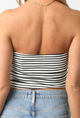 Black and White Stripe Tube Top